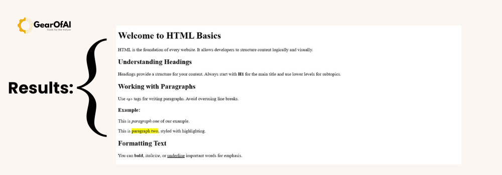 HTML Headings, Paragraphs, and Formatting Basics